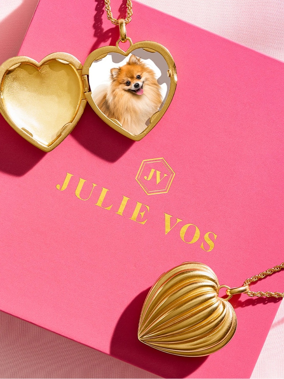 NWOT Julie Vos Puffy Heart Locket Necklace - Picture 4 of 6